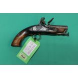 A Flintlock model 1831 Coastguard/Customs pistol with captive ramrod,