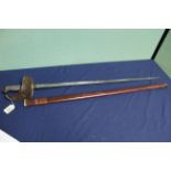 A British model 1895/1897 Infantry Officers sword with leather covered scabbard,