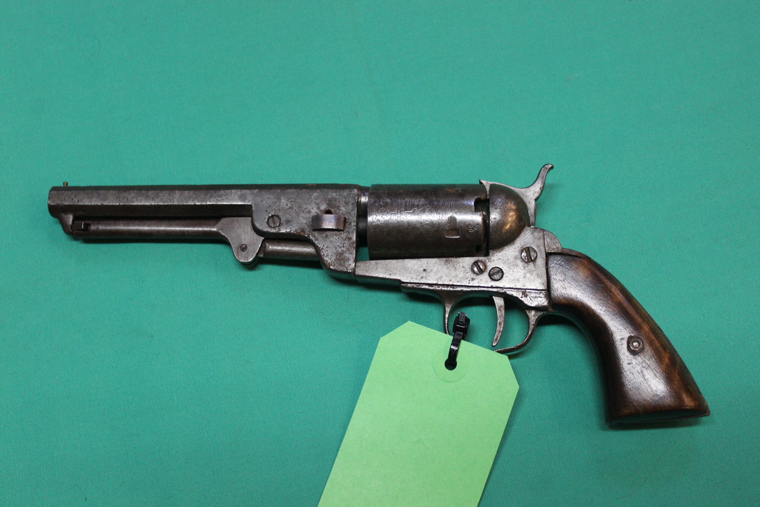 A 'Colt style' five shot pocket percussion revolver of approx .36" bore with a 5 1/2" barrel (N.B. - Image 3 of 3