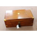 A 19th Century brass bound mahogany writing box with fitted interior,