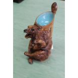 A rare pottery figure of a roaring bear jug, c1900 marked George Skey Winecote Tamworth ,