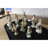 A group of eleven 18th Century porcelain figures including Derby putti and two German examples