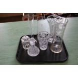 Five glass vases,