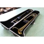 An Elkhart trombone in case