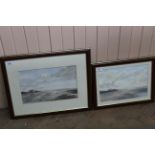 Two watercolours of shoreline studies signed David Balder