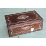A 19th Century rosewood inlaid with mother of pearl writing slope,