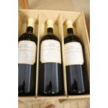 A wooden crate of three 3 litre bottles of Cuvee Millennium Domaine Du Grand Mayne Cote de Duras