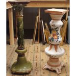 A tall Art Nouveau style jardinaire stand, no maker's mark 36" high,