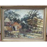 Geoffrey Chatton 1938-, oil on board of Lound Farm,