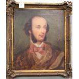 An early 19th Century oil on canvas portrait of a gentleman in an ornate gilt frame