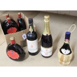 Four bottles of Monchsklause Etscutaler Italian 1977 red wine together with a Montepaldi Chianti,