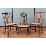 Three Edwardian upholstered occasional chairs