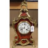 A late 19th Century French Japy Freres tortoiseshell and ormolu chiming mantel clock, 15 1/4" high,