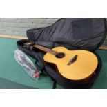 A Faith Naked Neptune acoustic guitar and soft case,