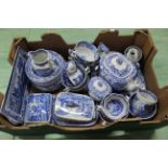 A thirty six piece Spode Italian blue and white tea/breakfast set (eight settings),