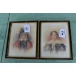 Two 19th Century watercolours on paper, one of a lady in Welsh costume, 7" x 5 1/2",