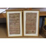 Two framed samplers, both by Mary Ann Fishburn, one dated 1839, West Leake,