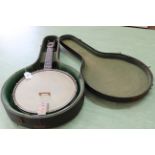 A banjo by John Grey & Sons London with case