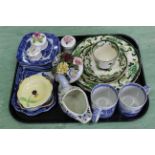 A selection of Masons Chartreuse pattern plates and cup plus Spode mugs,