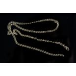 A 9ct gold flat link necklace,