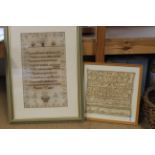 A 19th Century sampler with verse by Harriet Tucker plus an alphabet sampler by Ann Furby