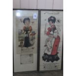 A pair of Victorian framed humorous prints,