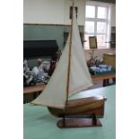 A 1930's clinker built pond yacht with lead keel,