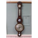 An early 19th Century inlaid mahogany banjo barometer inscribed 'W Molinari,