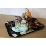 Various Border Fine Art figures, ceramic birds,