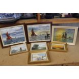 A pair of oils on canvas of estuary scenes signed G Harper,