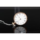 A 14ct gold enamel dialled pocket watch with blue steel hands