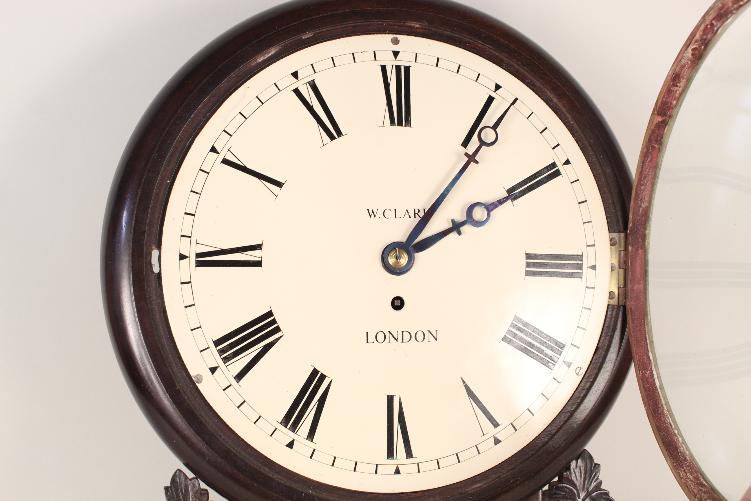 A mid 19th Century rosewood cased fusee wall clock by W Clark, - Image 2 of 5