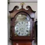 A North Country early Victorian mahogany inlaid long case clock,