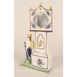 A mid 19th Century Prattware pocket watch stand, hand painted decoration,
