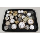 Assorted pocket watches, movements,