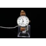 A gents silver cased trench wristwatch