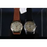 A 1950's gents Lip Elgiloy military style wristwatch plus a 1960's gold plated Penney's Benrus