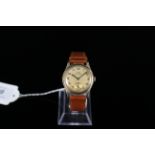 A 1950's gents 9ct gold Tissot Antimagnetique wristwatch with blue steel hands