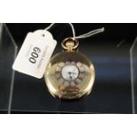 A late 19th Century 14K gold plated half Hunter pocket watch by A.W.W.