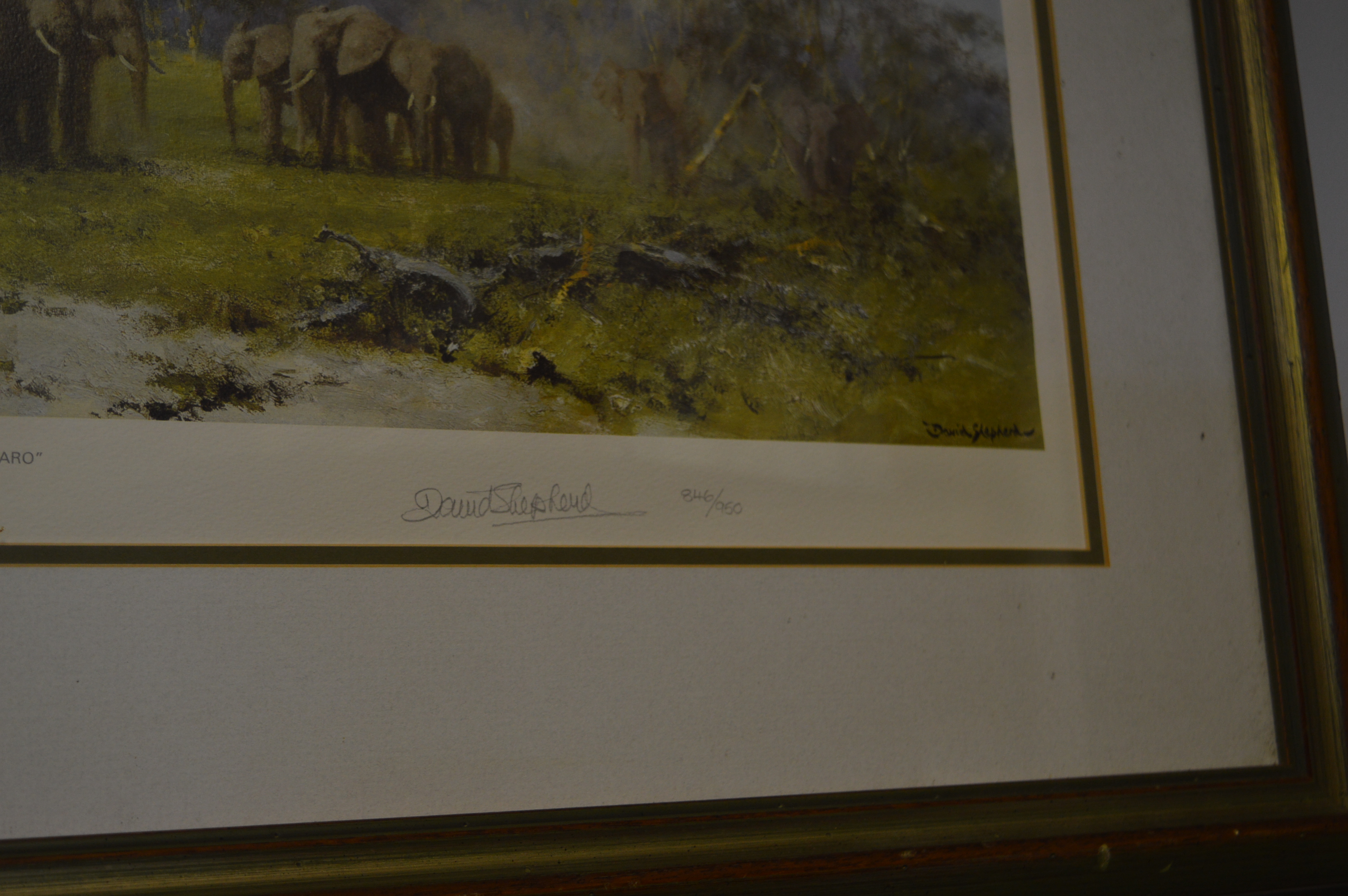 Signed Print by David Shepherd - "In the Shadow of - Image 2 of 2