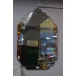 Deco Style Bevelled Edge Two Tone Wall Mirror