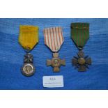 Three WWI French Medals Including Medaille Militai