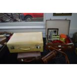 Vintage Suitcases Including Cream Leather Ladies C