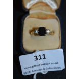 18ct Gold Diamond & Sapphire Engagement Ring - Birmingham, Size: S