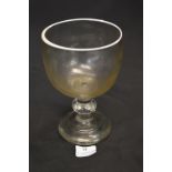 Georgian Hand Blown Glass Drinking Vessel with Whi