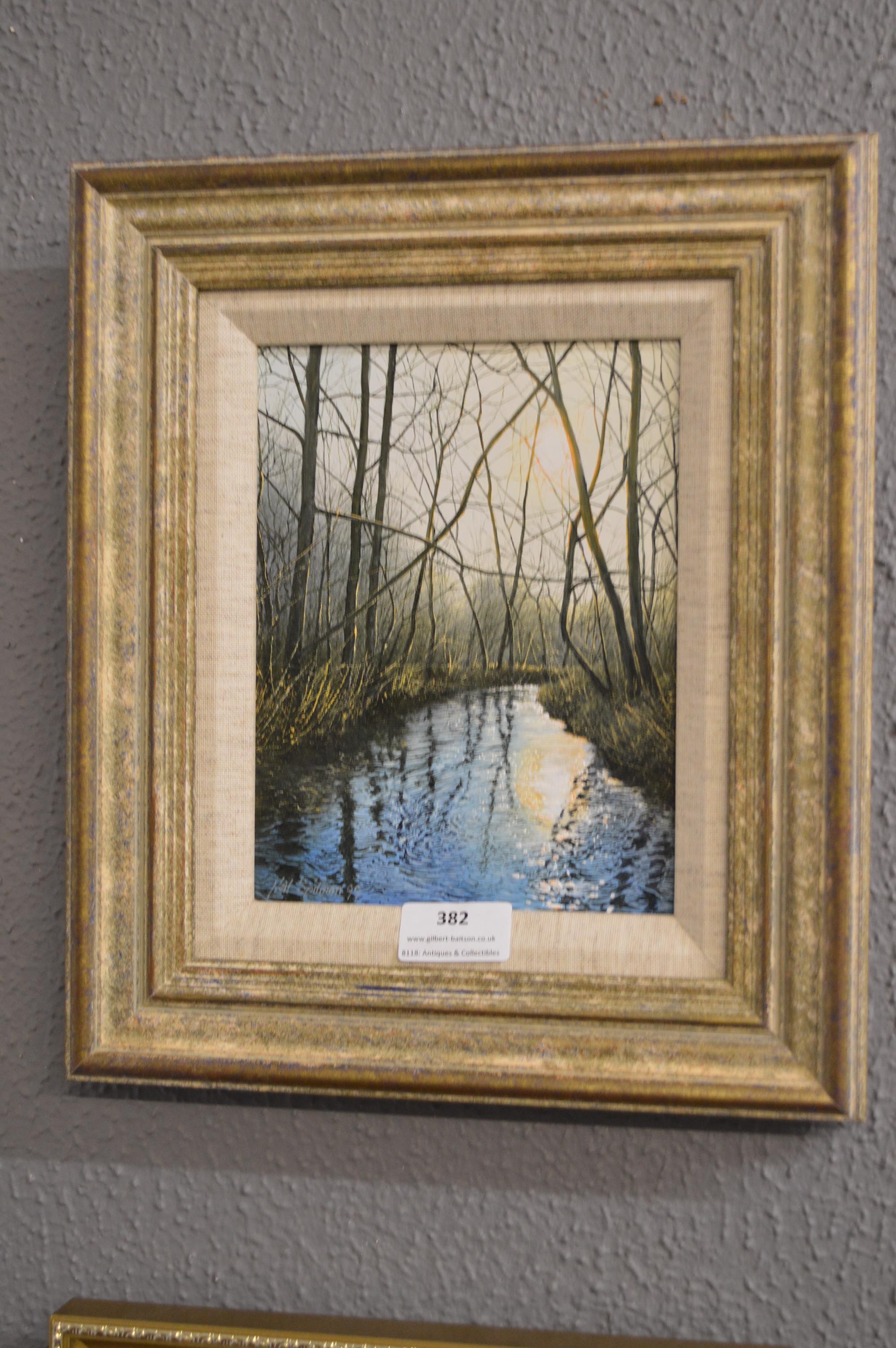 Gilt Framed Oil on Board by Neil Spilman - Woodlan