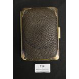 Leather Purse with Hallmarked 9ct Gold Corner Plat