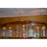 Seven Victorian Glass Storage Jars