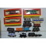 Box of Hornby Dublo Coaches and Wagons