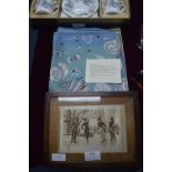 Silk Print of Ice Skaters 1804, and a Boxed Beckford Silk Scarf